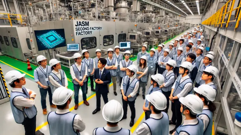 JASM第二工場を見学する人々の様子