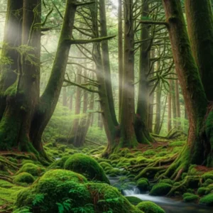 もののけ姫の舞台背景とされる屋久島・苔むす森の幻想的な風景