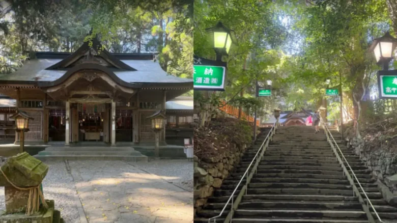 宮崎県高千穂神社の本殿と参拝風景
